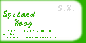 szilard woog business card